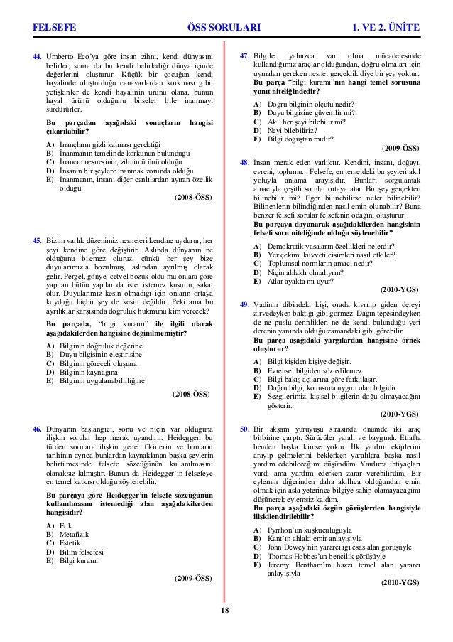 Felsefenin soruları doğruya giden yol Felsefenin soruları doğruya giden yol